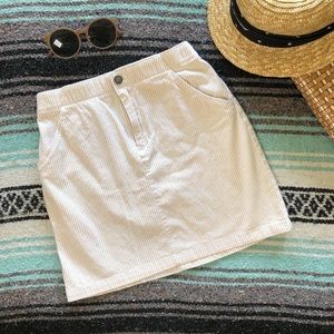 Hollister Ultra High-Rise Striped Cream Mini Skirt